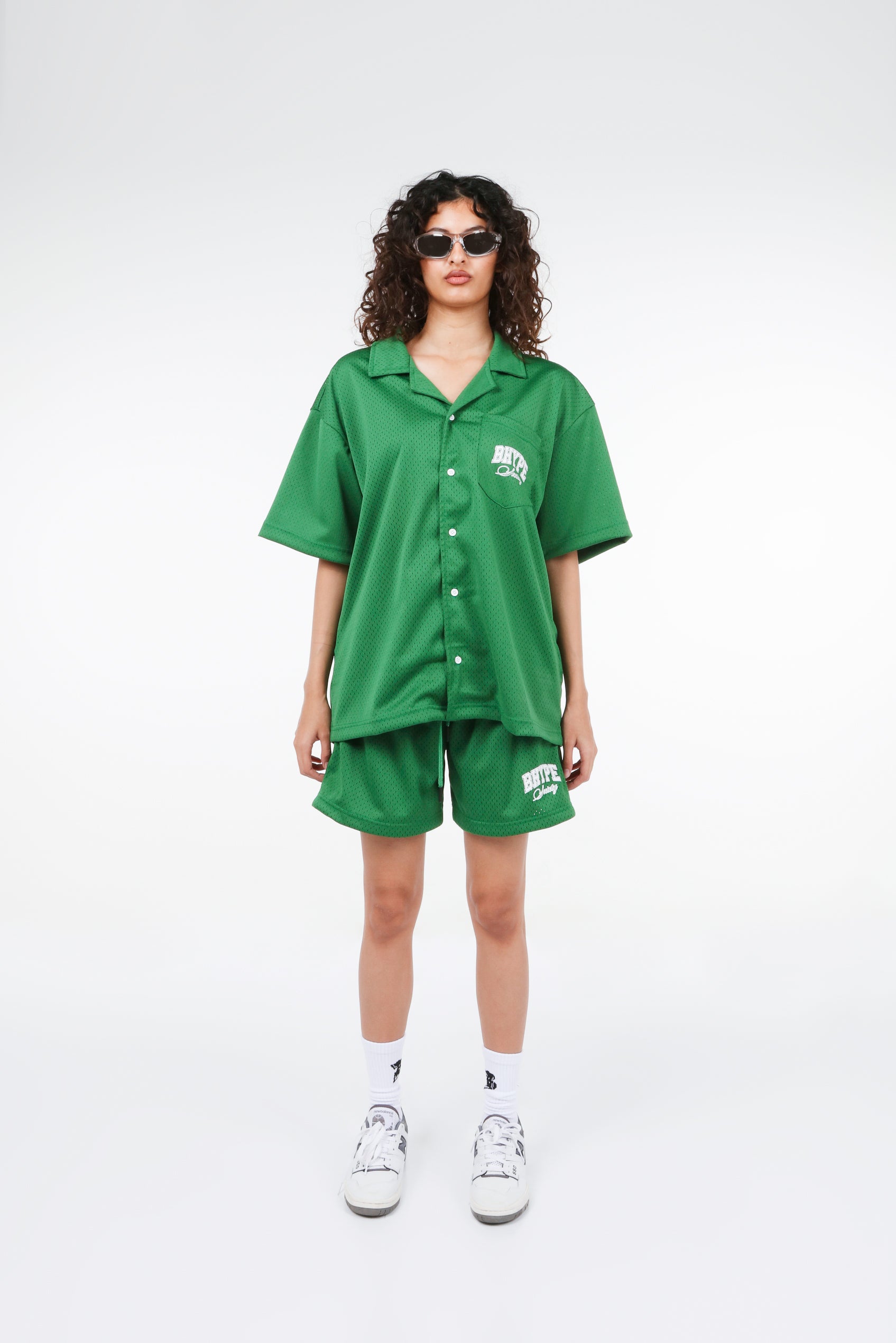 BHYPE SOCIETY GREEN MESH SHORT & SHIRT SET