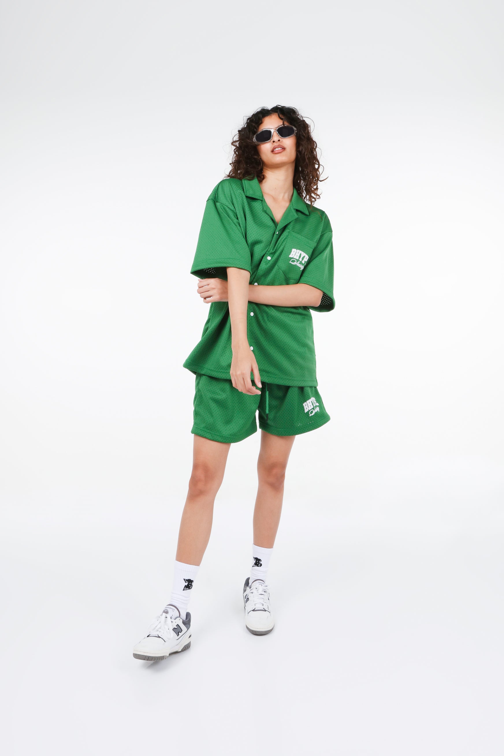 BHYPE SOCIETY GREEN MESH SHORT & SHIRT SET