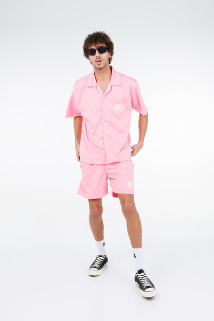 BHYPE SOCIETY PINK MESH SHORT & SHIRT SET