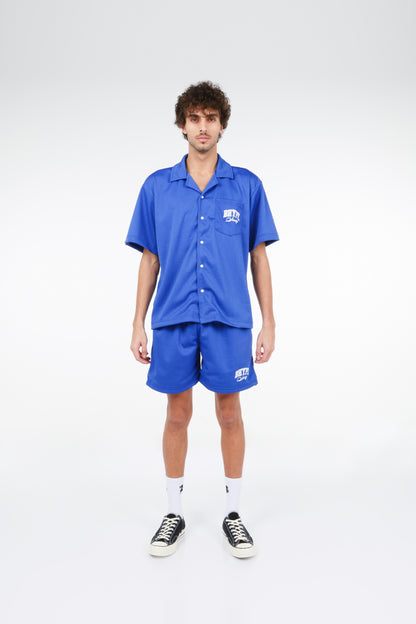 BHYPE SOCIETY ROYAL BLUE MESH SHORT & SHIRT SET