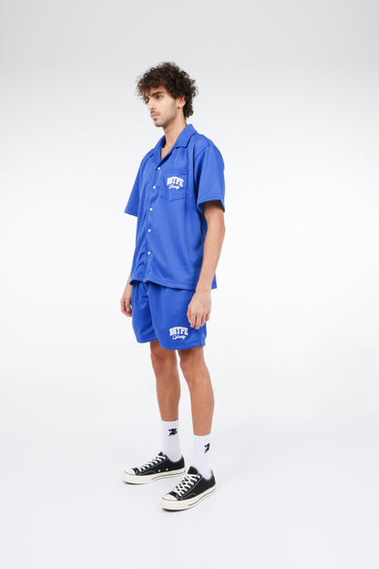 BHYPE SOCIETY ROYAL BLUE MESH SHORT & SHIRT SET