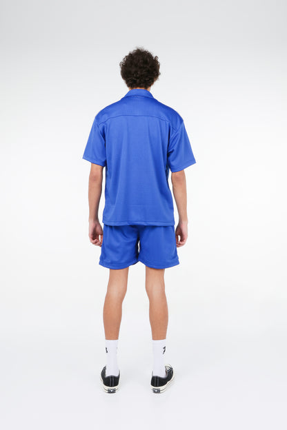 BHYPE SOCIETY ROYAL BLUE MESH SHORT & SHIRT SET