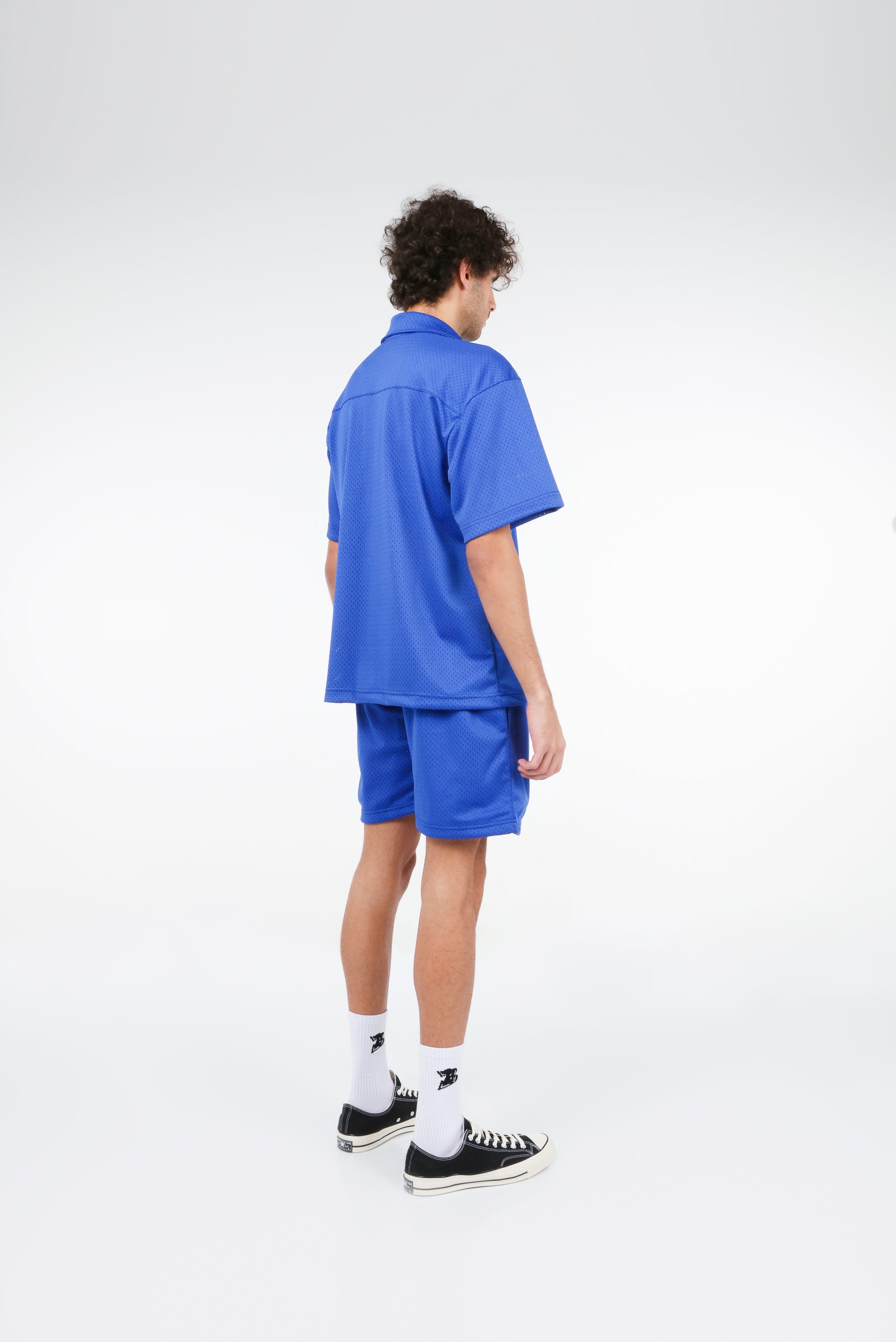 BHYPE SOCIETY ROYAL BLUE MESH SHORT & SHIRT SET