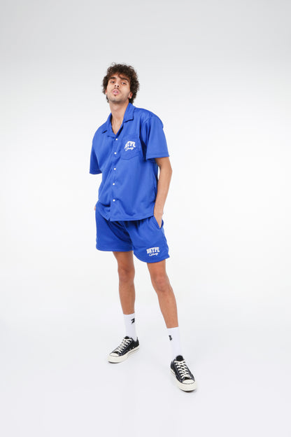 BHYPE SOCIETY ROYAL BLUE MESH SHORT & SHIRT SET