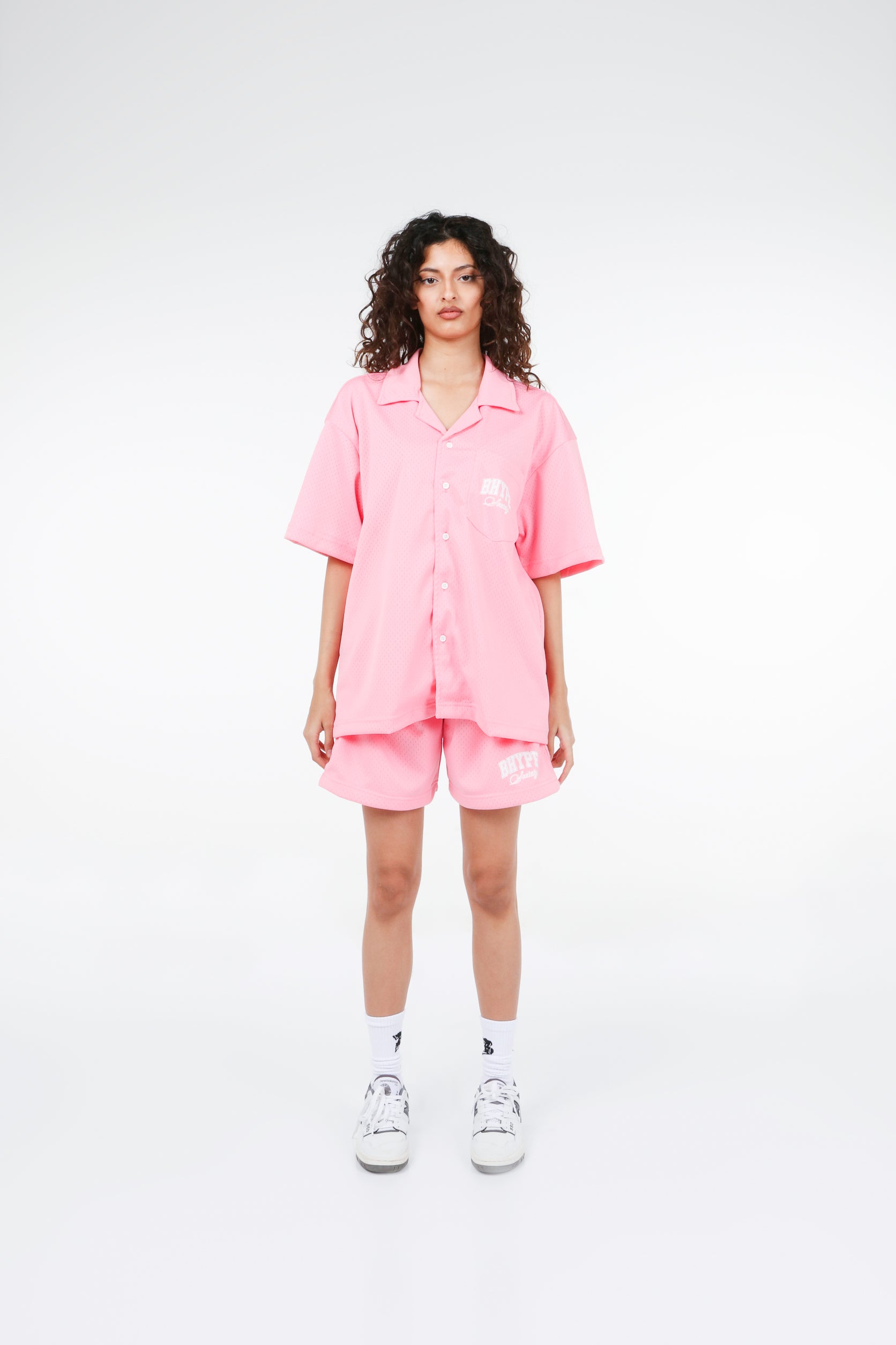 BHYPE SOCIETY PINK MESH SHORT & SHIRT SET