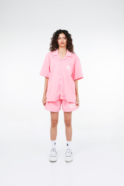 BHYPE SOCIETY PINK MESH SHORT & SHIRT SET