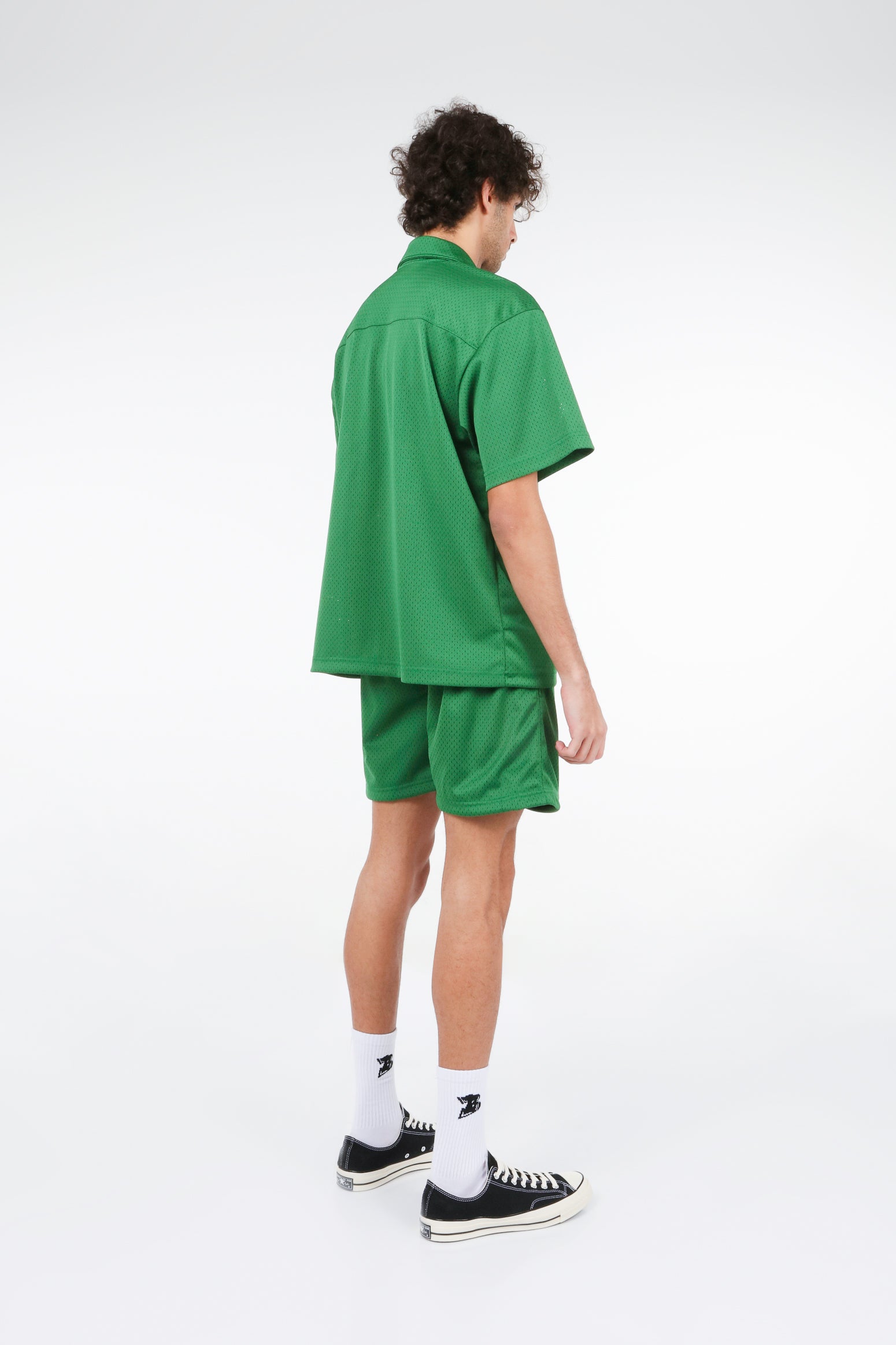 BHYPE SOCIETY GREEN MESH SHORT & SHIRT SET