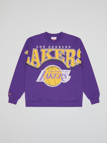 Mitchell & Ness Fashion Fleece Crew Los Angeles Lakers