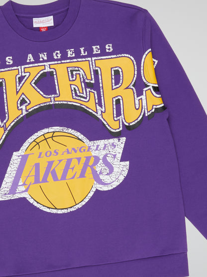 Mitchell & Ness Fashion Fleece Crew Los Angeles Lakers