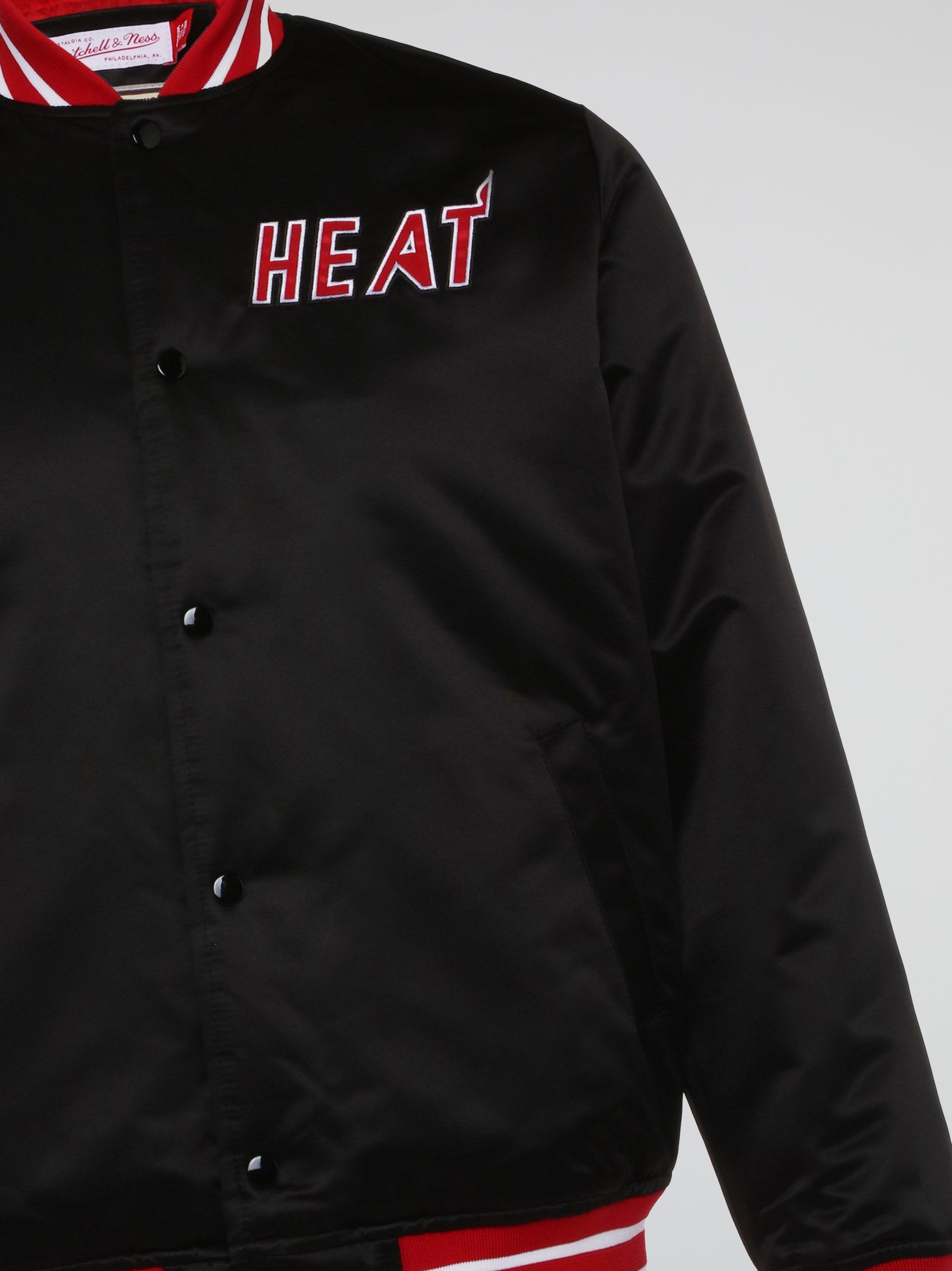 Miami Heat Mitchell & Ness Satin Bomber Jacket NBA 