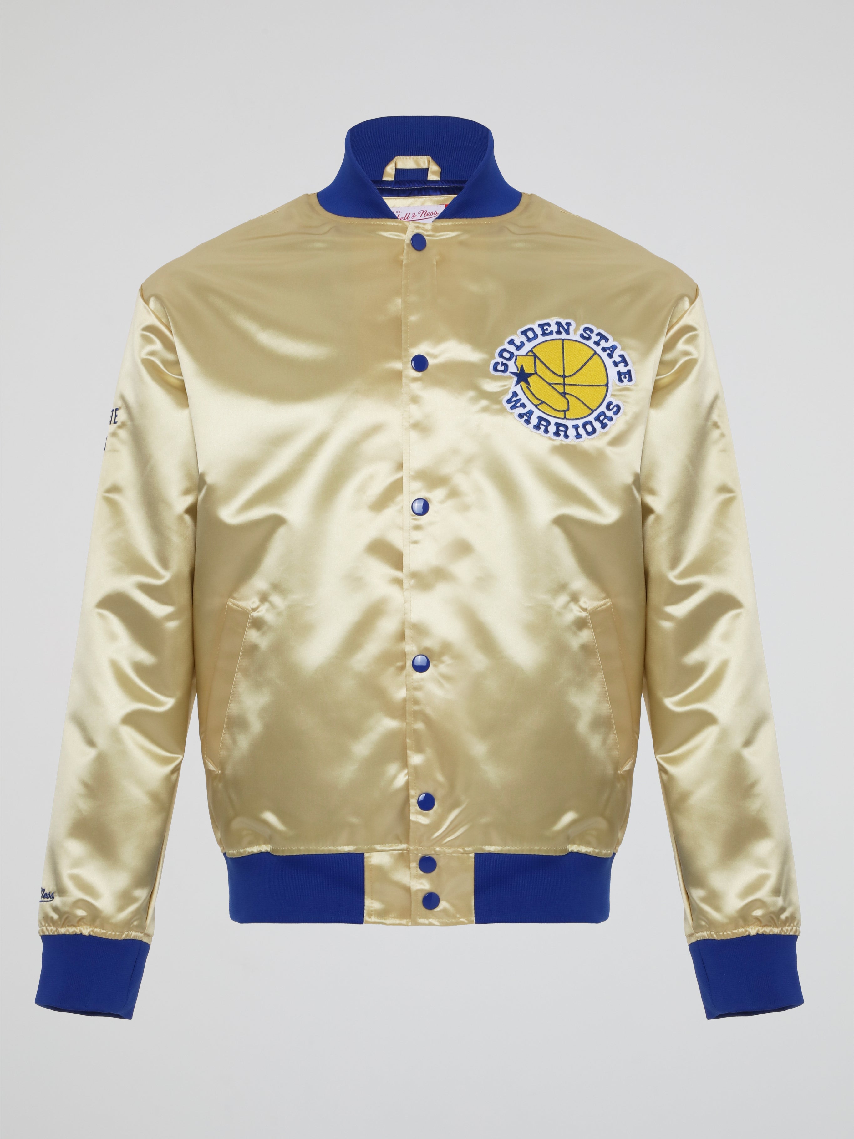 Mitchell and ness outlet warriors satin jacket