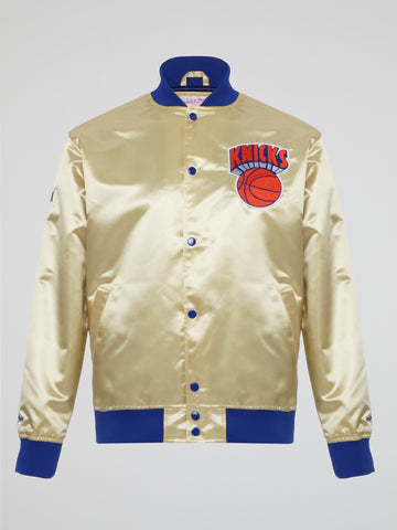 Mitchell & Ness Lightweight Satin Jacket New York Knicks – Light Gold