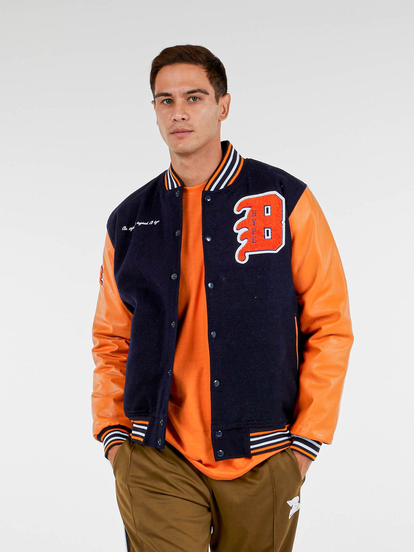 Bhype Society - Bhype Varsity Collection Jacket Blue Orange