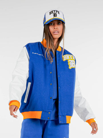 Bhype Society - Bhype Varsity Collection Jacket Blue/white