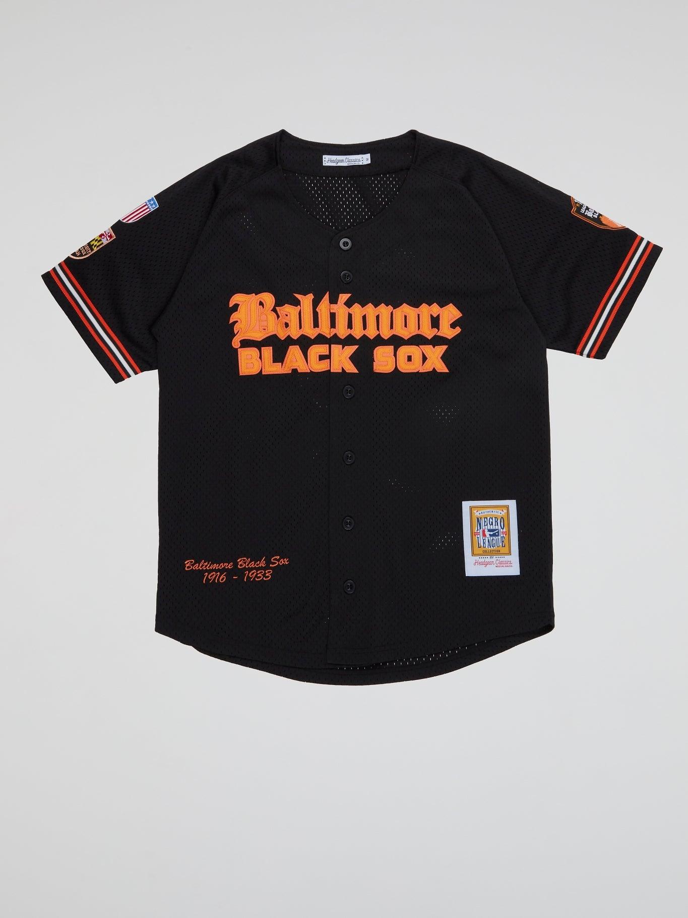 Baltimore Black Sox Button Down Jersey Black - B-Hype Society