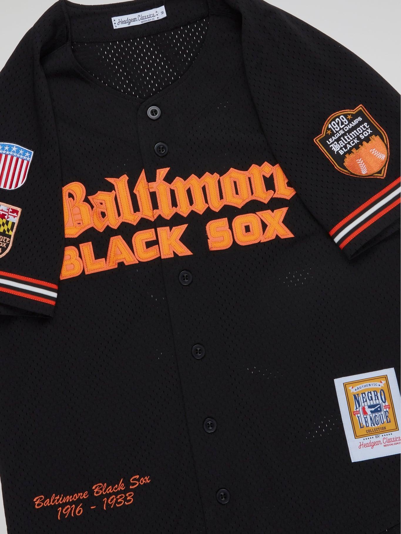 Baltimore Black Sox Button Down Jersey Black - B-Hype Society