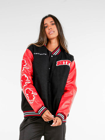Bhype Society - Bhype Varsity Collection Jacket Black/red