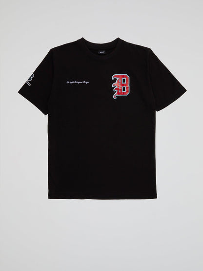 BHYPE BLACK T-SHIRT VARSITY COLLECTION - B-Hype Society