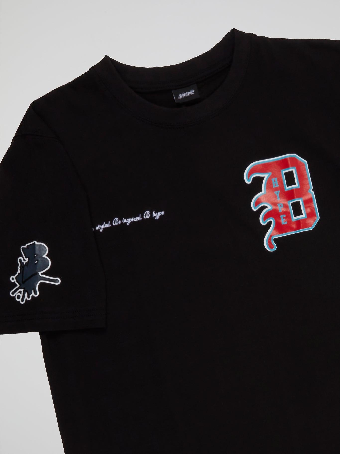 BHYPE BLACK T-SHIRT VARSITY COLLECTION - B-Hype Society