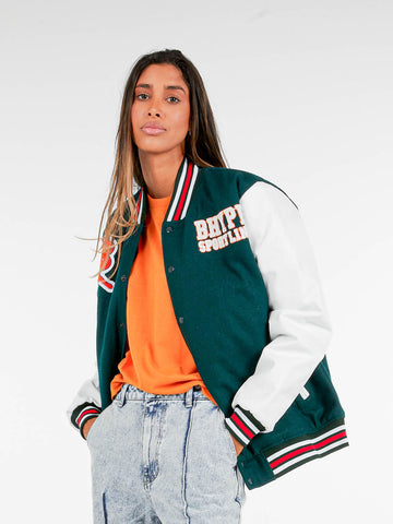 Bhype Society - Bhype Varsity Collection Jacket Green/white