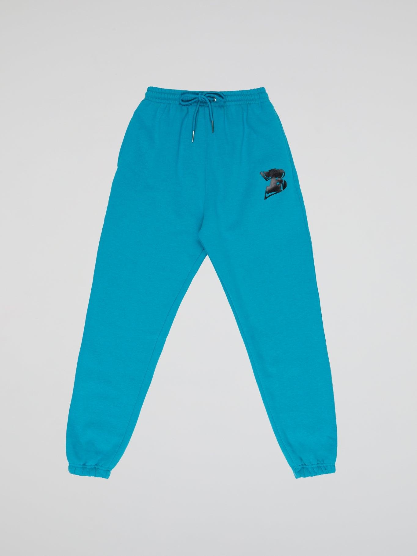 BHYPE LOGO ESSENTIALS PANTS TURQUOISE BLUE - B-Hype Society