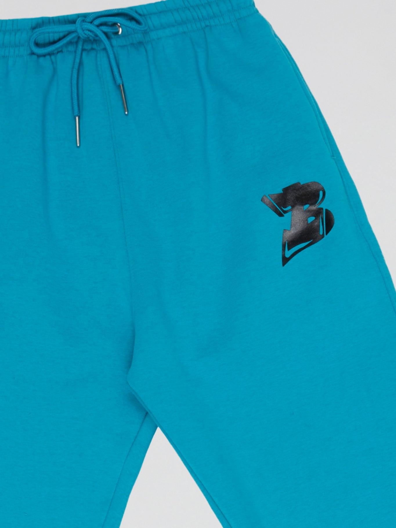 BHYPE LOGO ESSENTIALS PANTS TURQUOISE BLUE - B-Hype Society