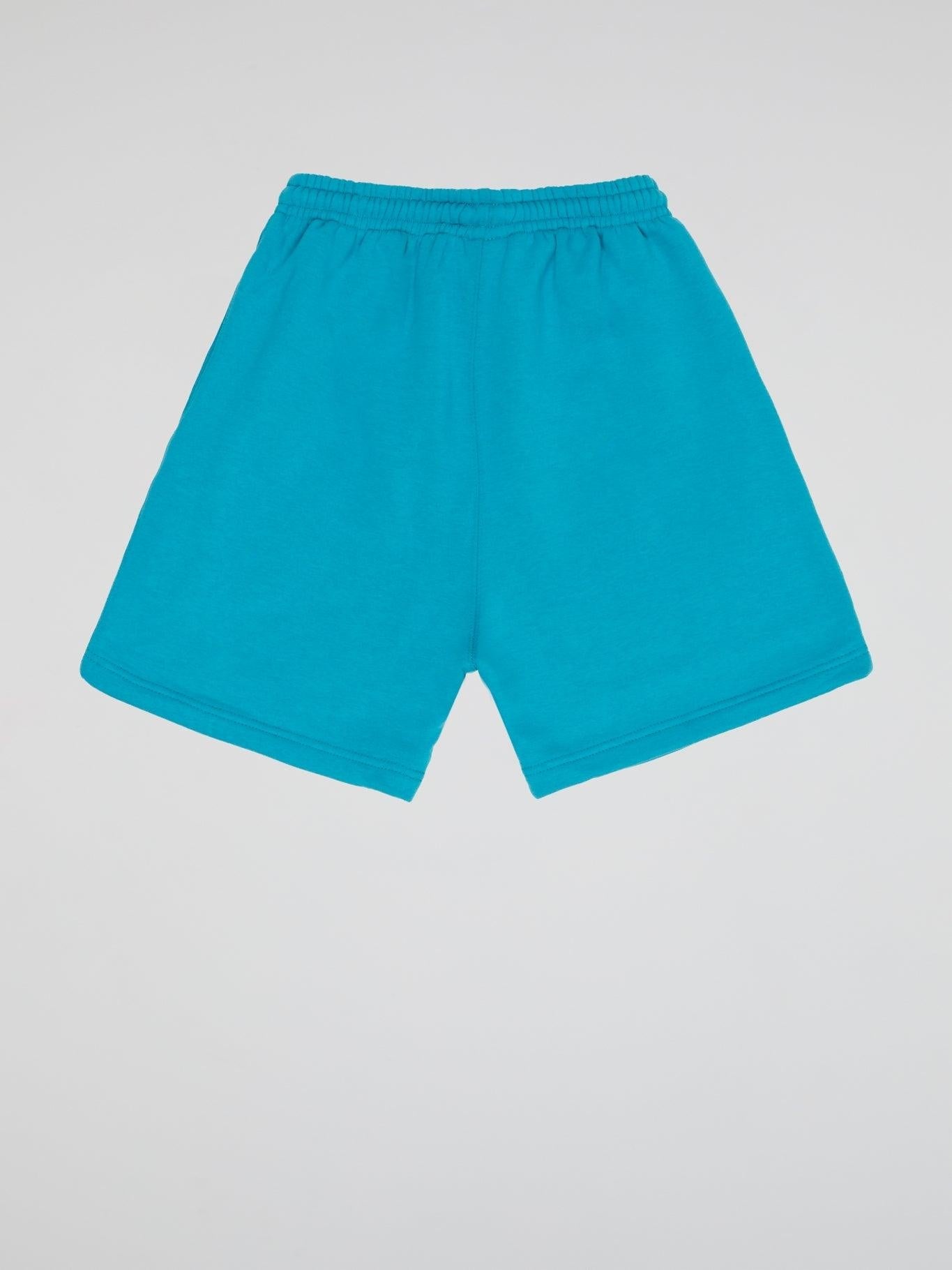 BHYPE LOGO ESSENTIALS TURQUOISE BLUE SHORTS - B-Hype Society