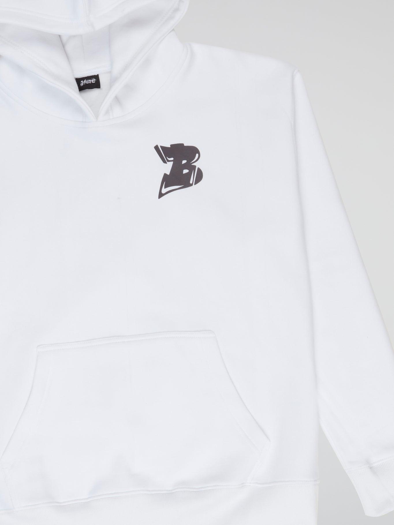 BHYPE LOGO ESSENTIALS WHITE HOODIE - B-Hype Society