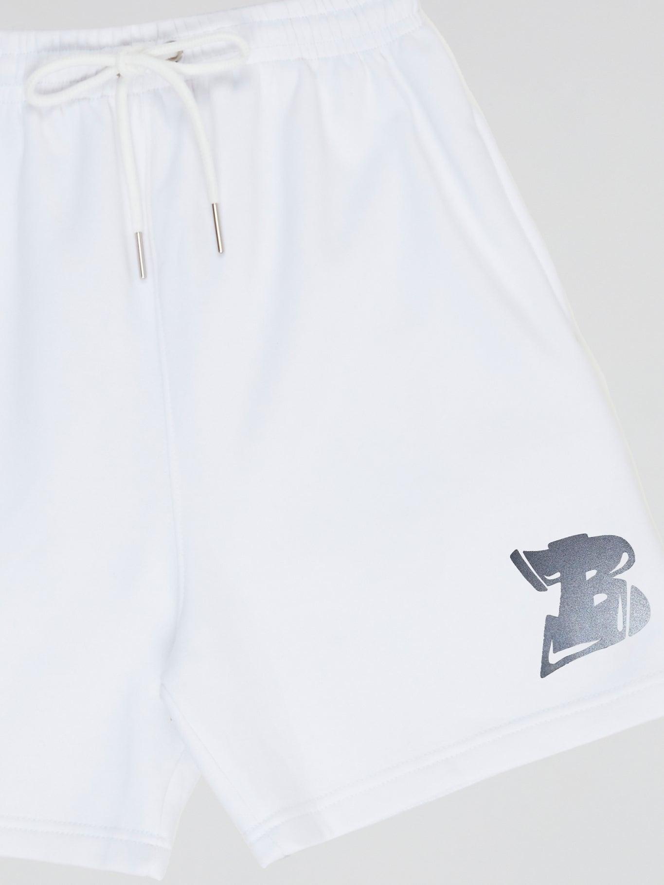 BHYPE LOGO ESSENTIALS WHITE SHORTS - B-Hype Society