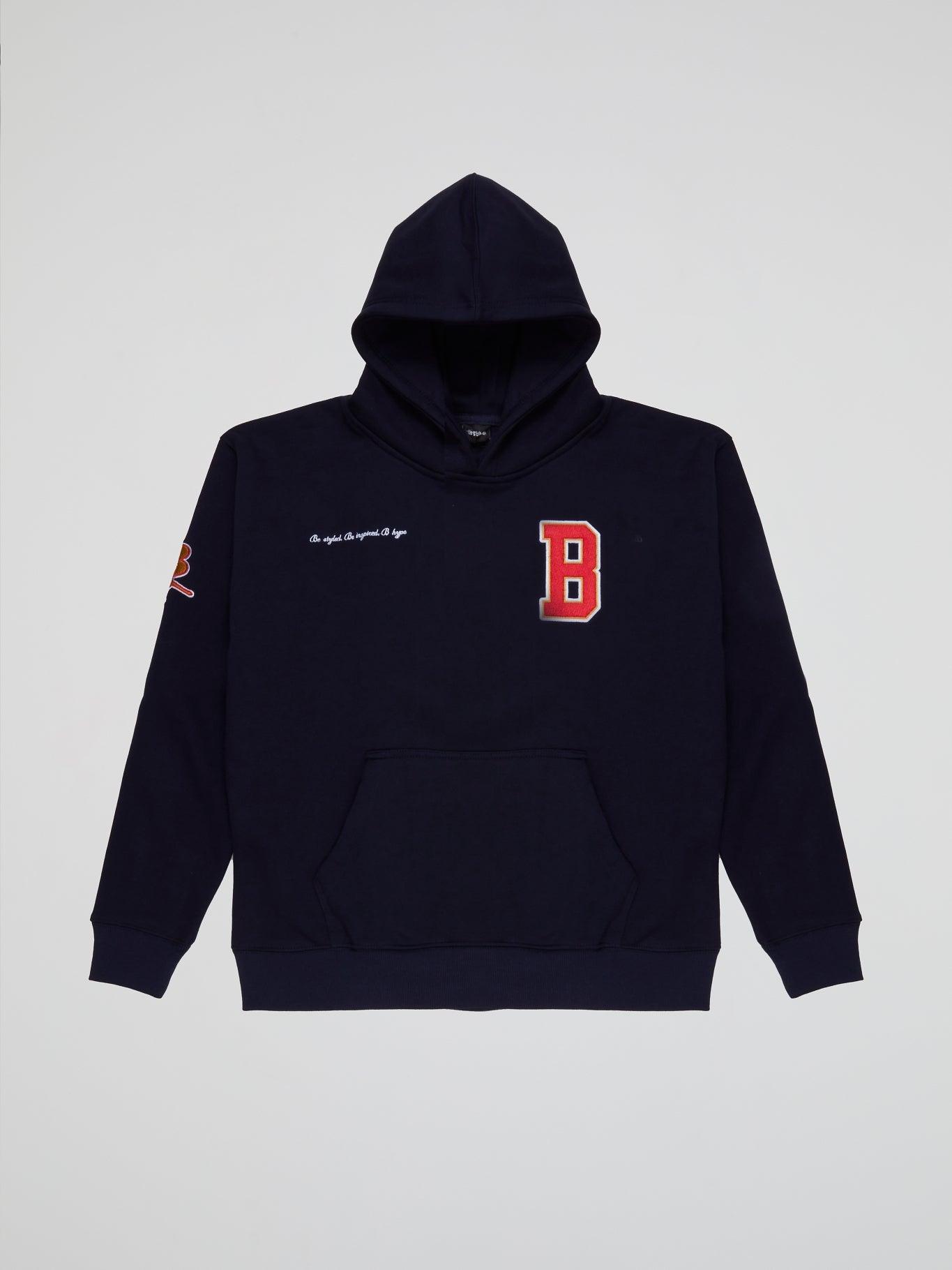BHYPE MARINE BLUE HOODIE VARSITY COLLECTION - B-Hype Society