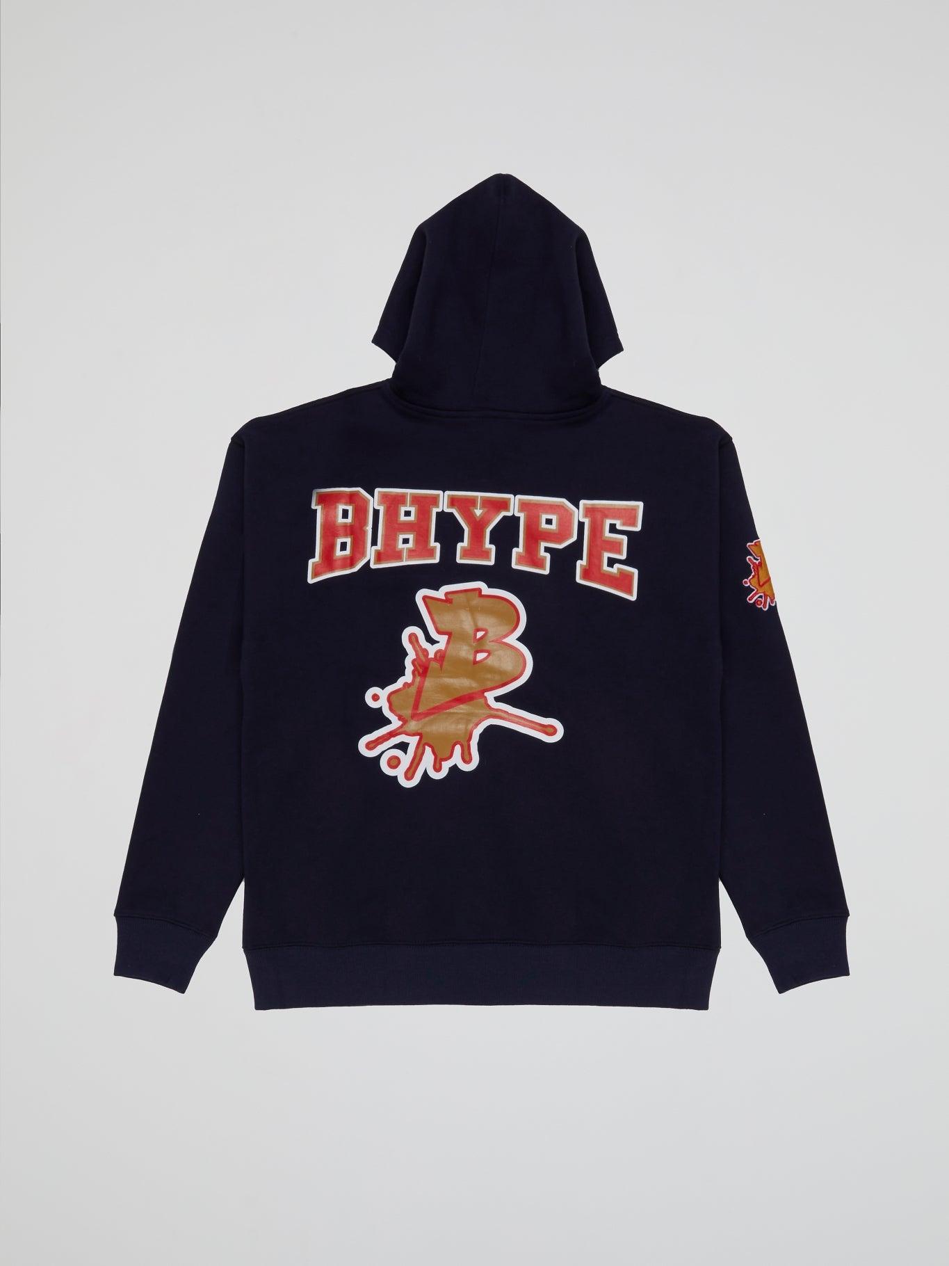 BHYPE MARINE BLUE HOODIE VARSITY COLLECTION - B-Hype Society
