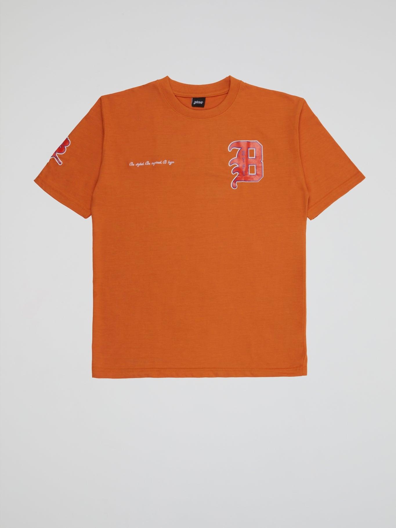 BHYPE ORANGE T-SHIRT VARSITY COLLECTION - B-Hype Society