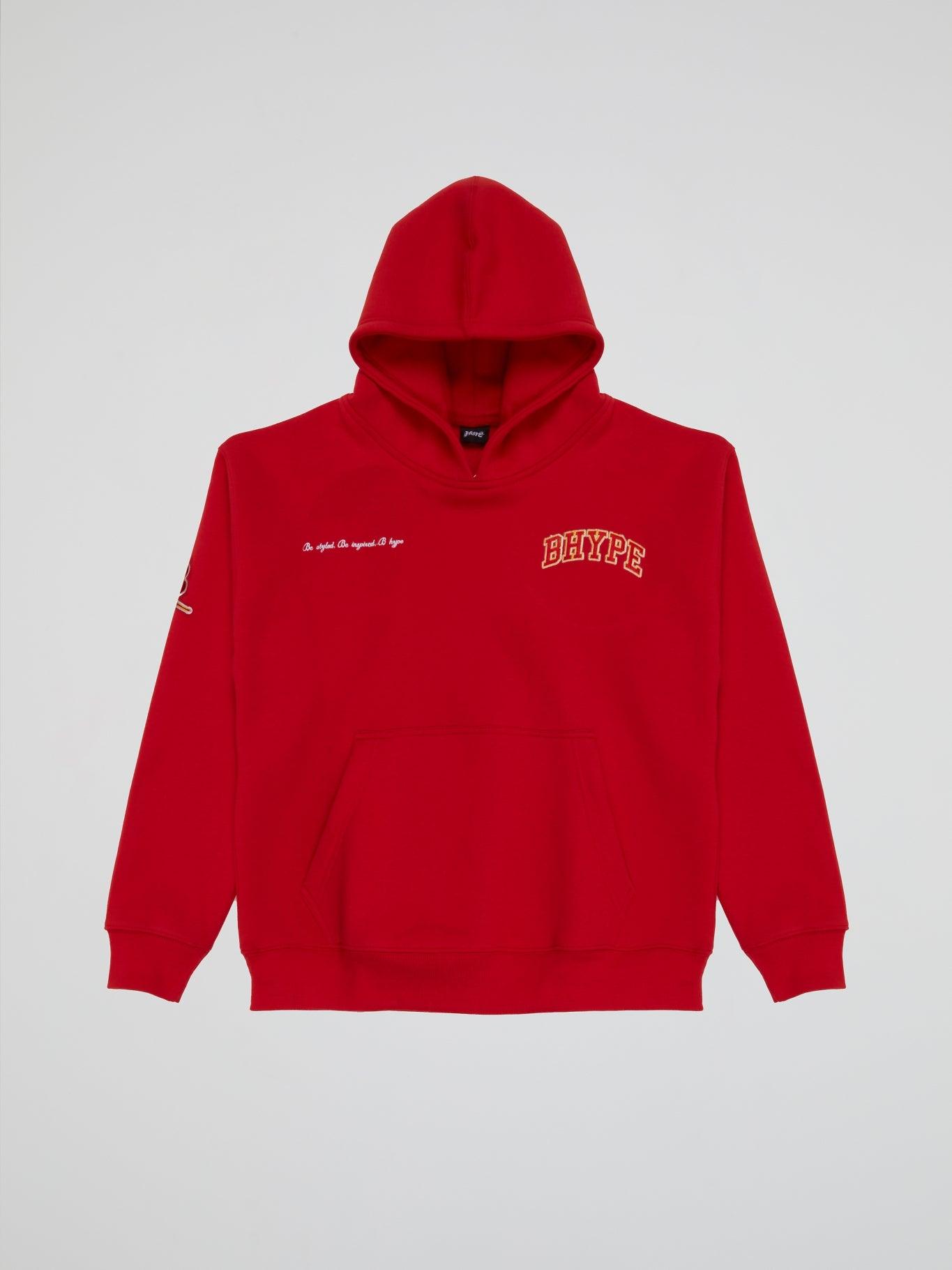 BHYPE RED HOODIE VARSITY COLLECTION - B-Hype Society