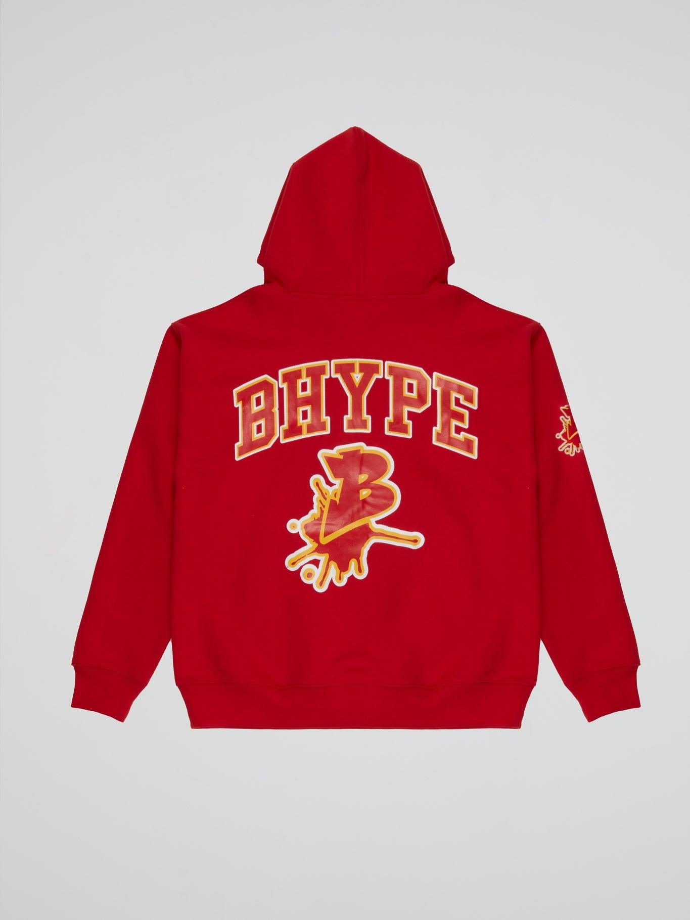 BHYPE RED HOODIE VARSITY COLLECTION - B-Hype Society