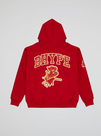 BHYPE RED HOODIE VARSITY COLLECTION - B-Hype Society