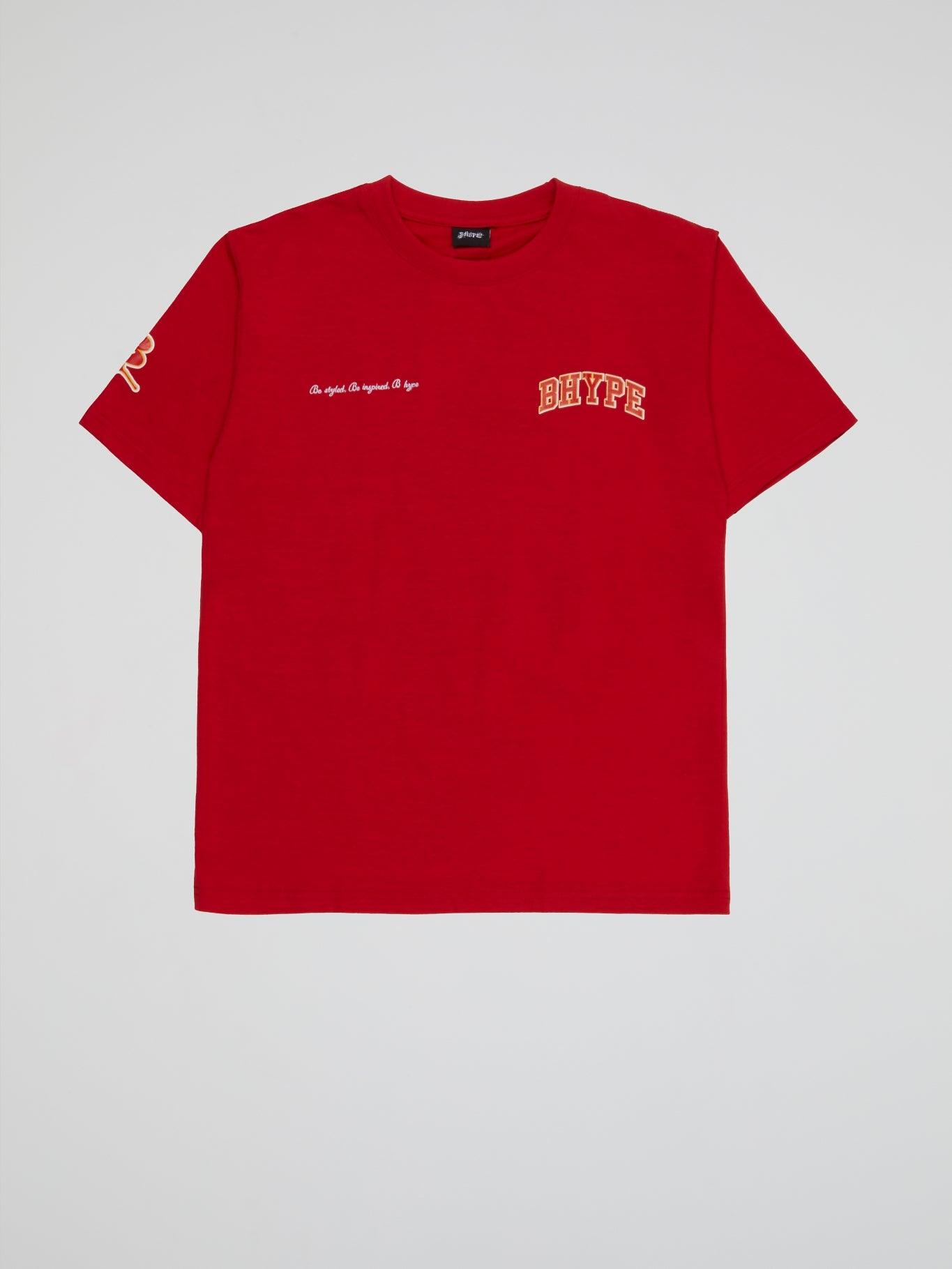 BHYPE RED T-SHIRT VARSITY COLLECTION - B-Hype Society