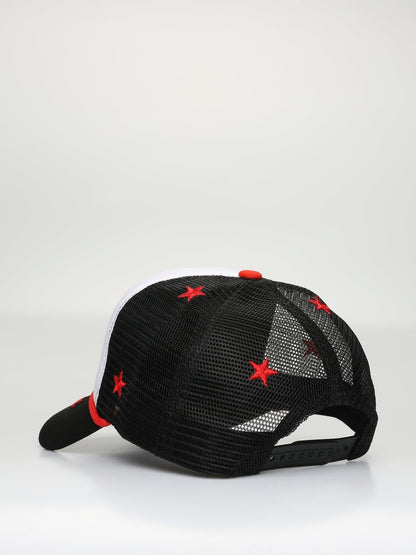 BHYPE TRUCKER HAT WHITE & BLACK – STARS EDITION - B-Hype Society