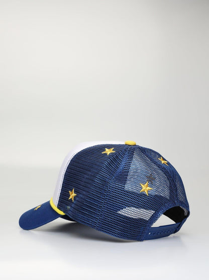 BHYPE TRUCKER HAT WHITE & BLUE – STARS EDITION - B-Hype Society