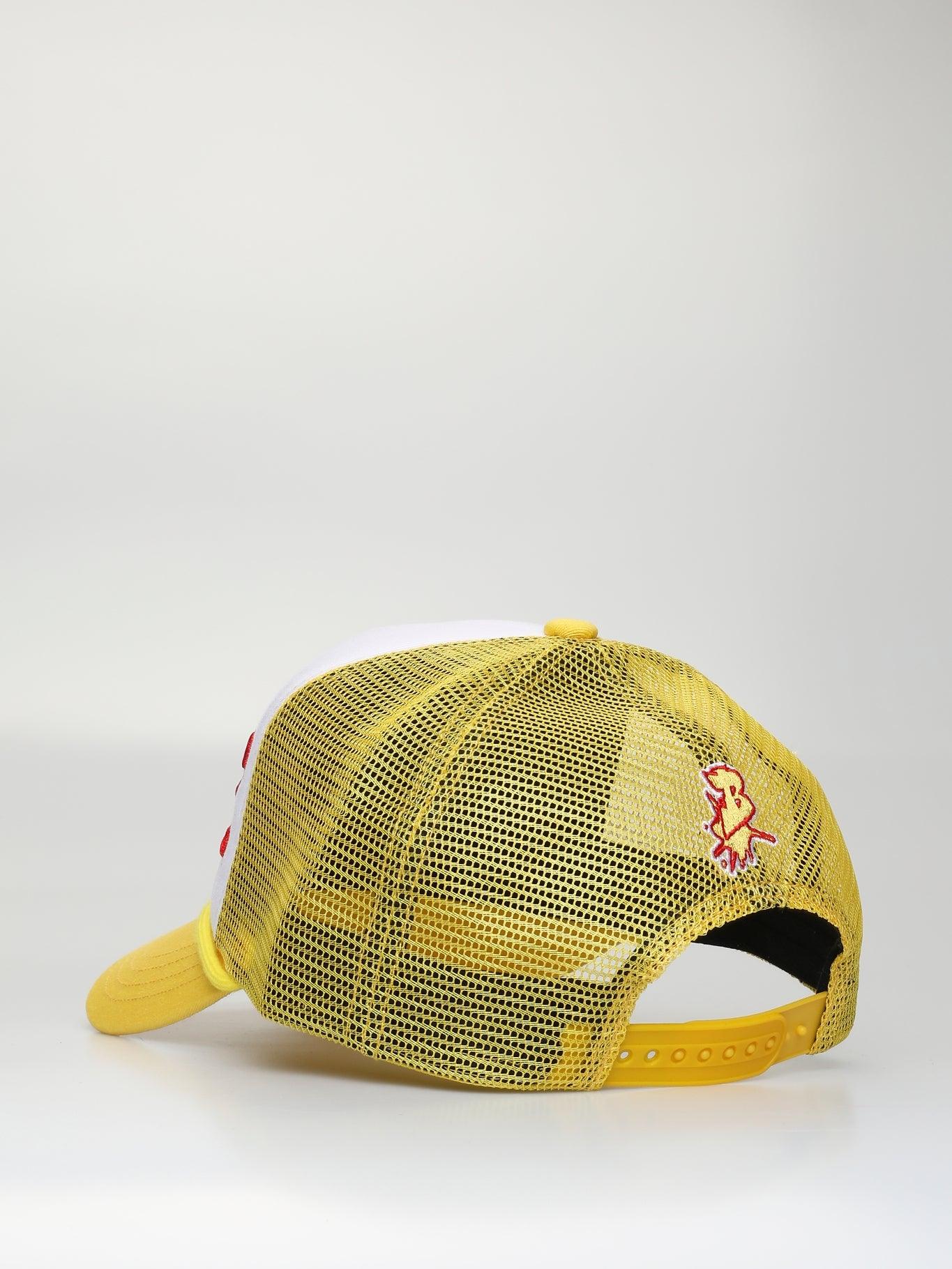 BHYPE TRUCKER HAT WHITE & YELLOW - B-Hype Society