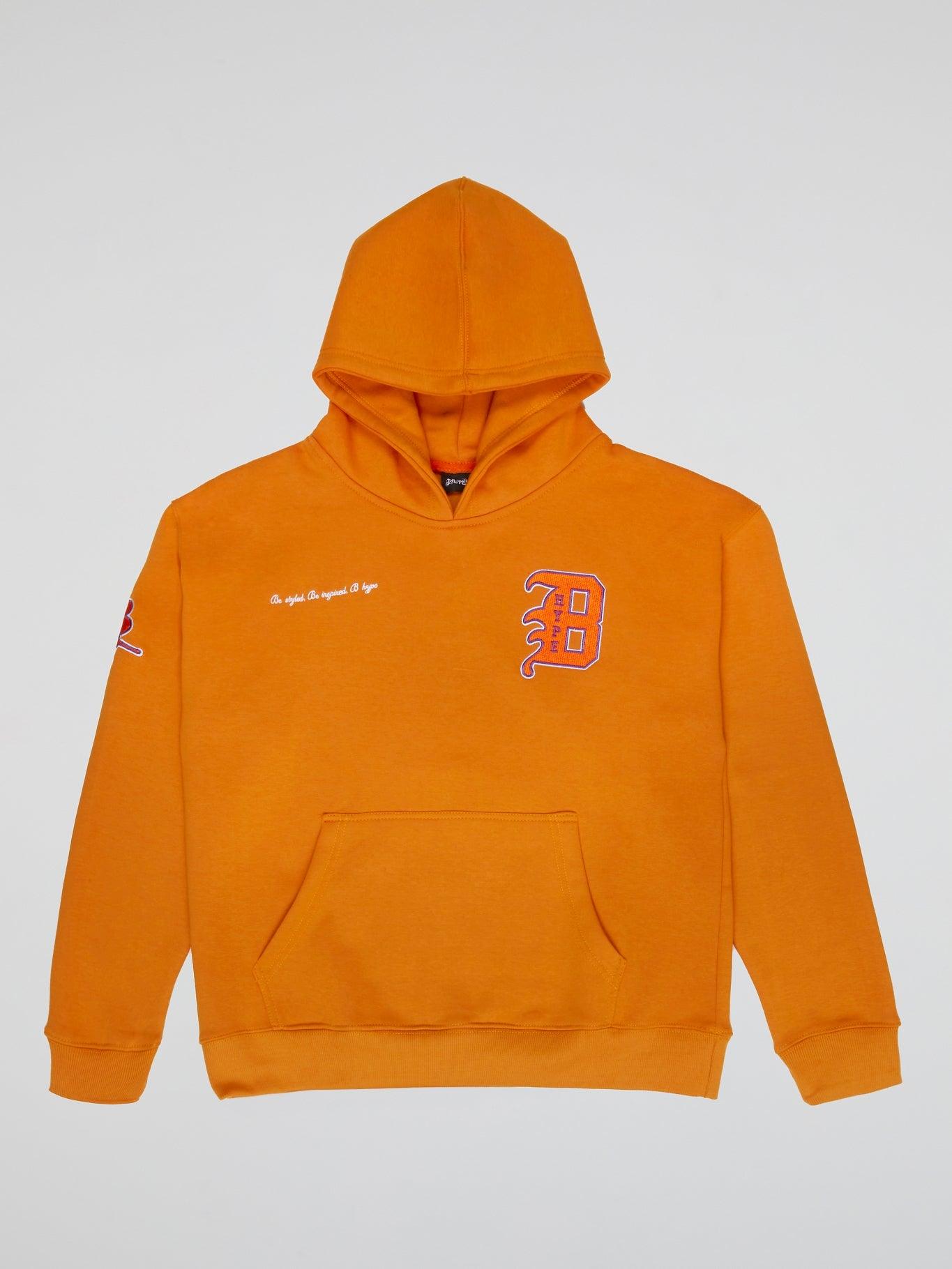 BHYPE VARSITY COLLECTION HOODIE ORANGE - B-Hype Society