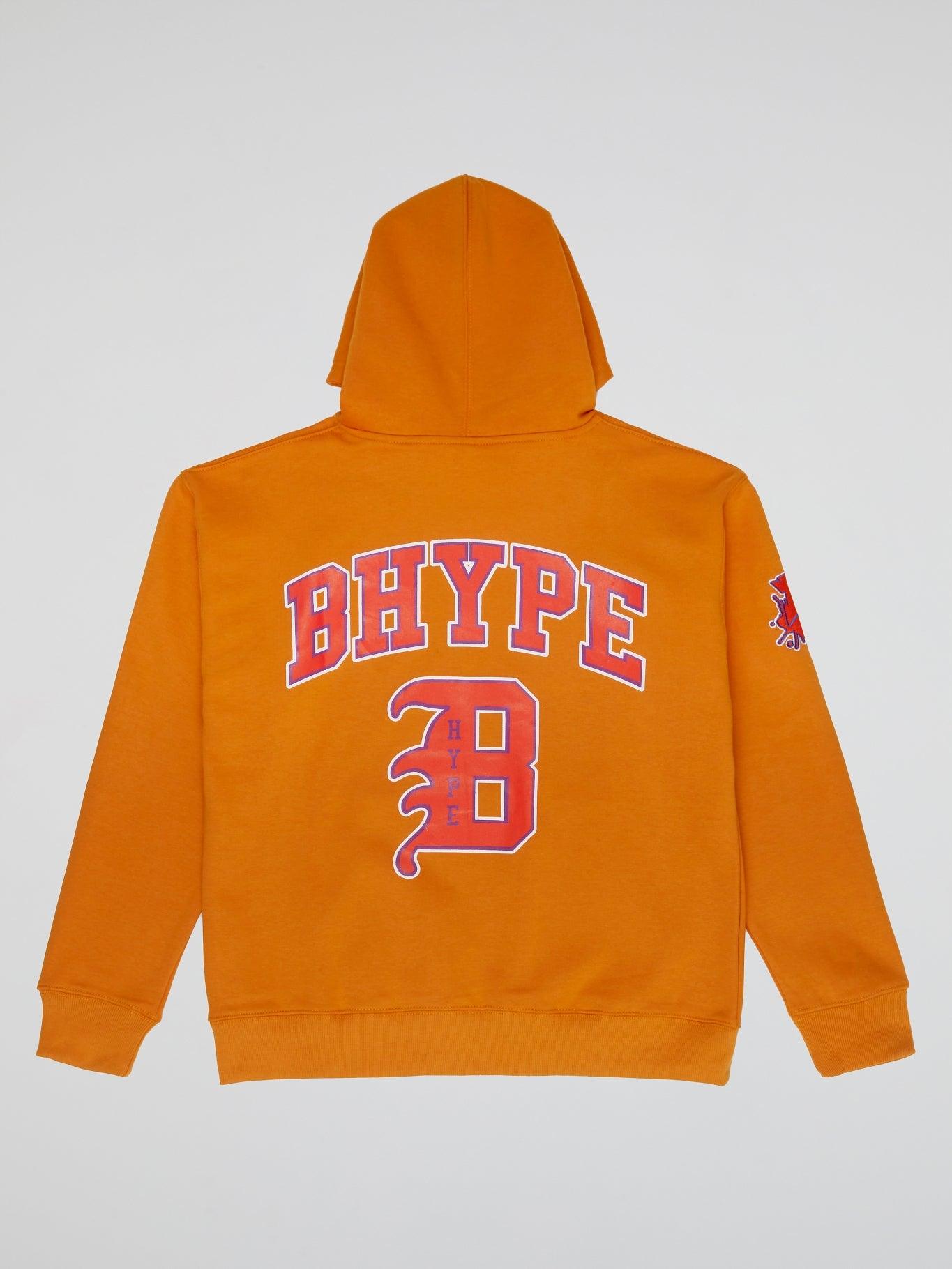 BHYPE VARSITY COLLECTION HOODIE ORANGE - B-Hype Society