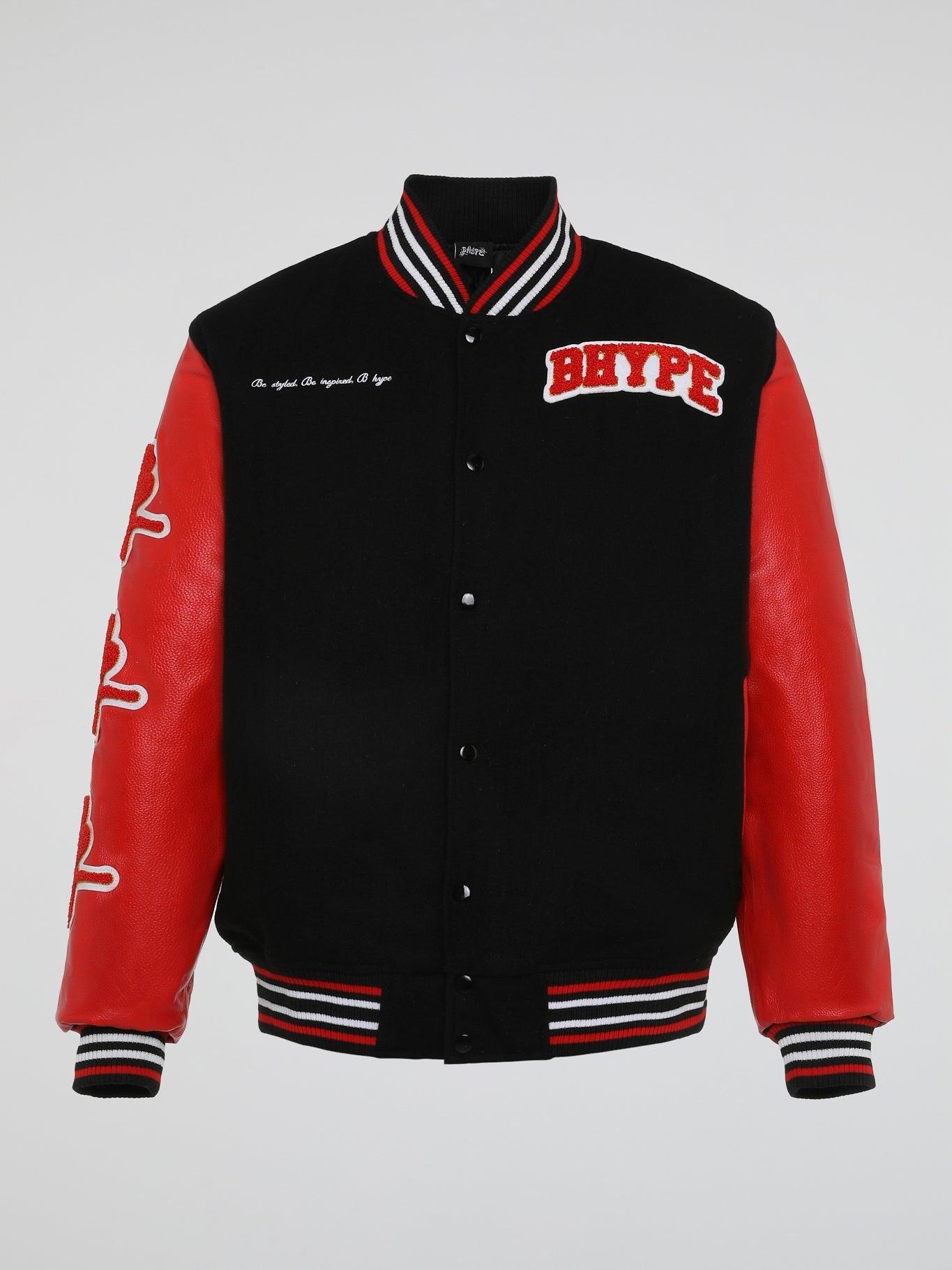 BHYPE VARSITY COLLECTION JACKET BLACK/RED - B-Hype Society