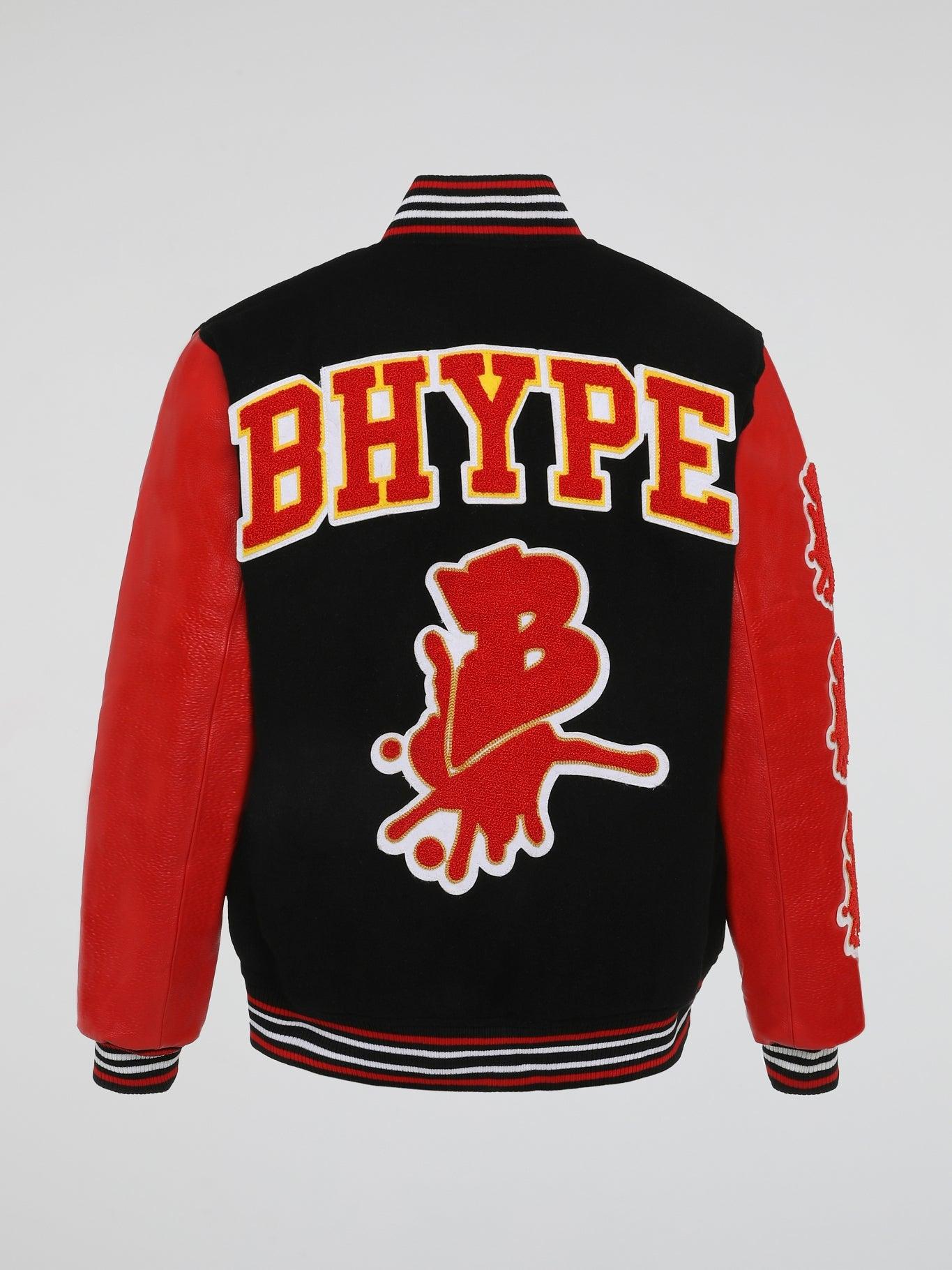 BHYPE VARSITY COLLECTION JACKET BLACK/RED - B-Hype Society