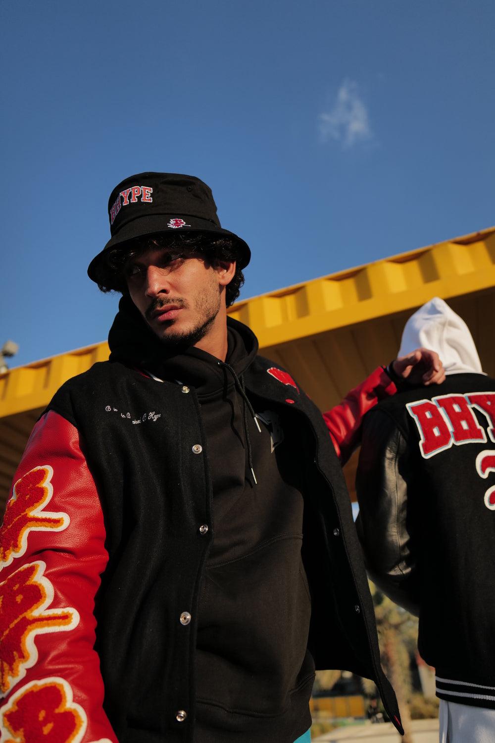BHYPE VARSITY COLLECTION JACKET BLACK/RED - B-Hype Society