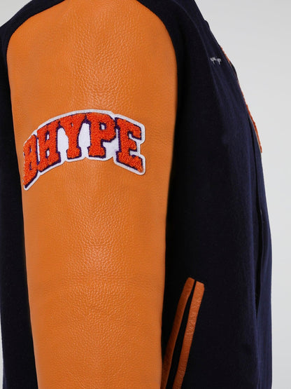 BHYPE VARSITY COLLECTION JACKET BLUE ORANGE - B-Hype Society