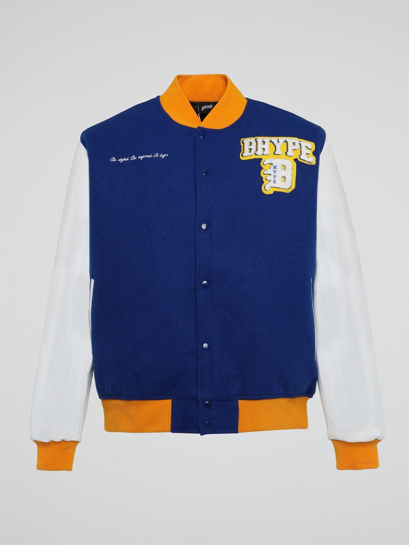 BHYPE VARSITY COLLECTION JACKET BLUE/WHITE - B-Hype Society