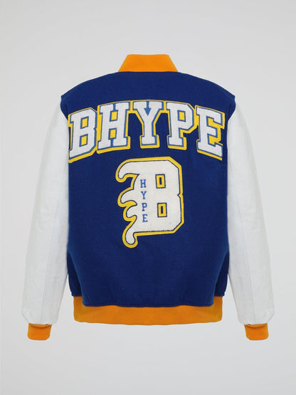 BHYPE VARSITY COLLECTION JACKET BLUE/WHITE - B-Hype Society