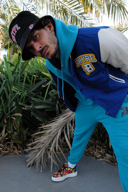 BHYPE VARSITY COLLECTION JACKET BLUE/WHITE - B-Hype Society