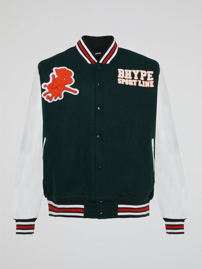 BHYPE VARSITY COLLECTION JACKET GREEN/WHITE - B-Hype Society