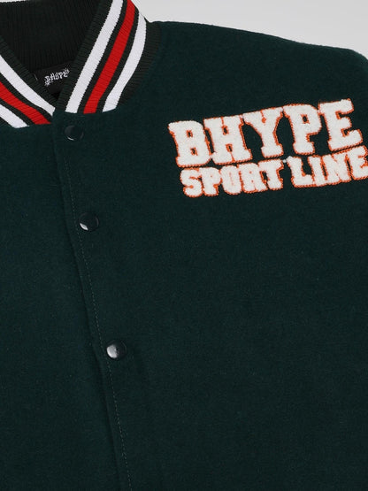 BHYPE VARSITY COLLECTION JACKET GREEN/WHITE - B-Hype Society